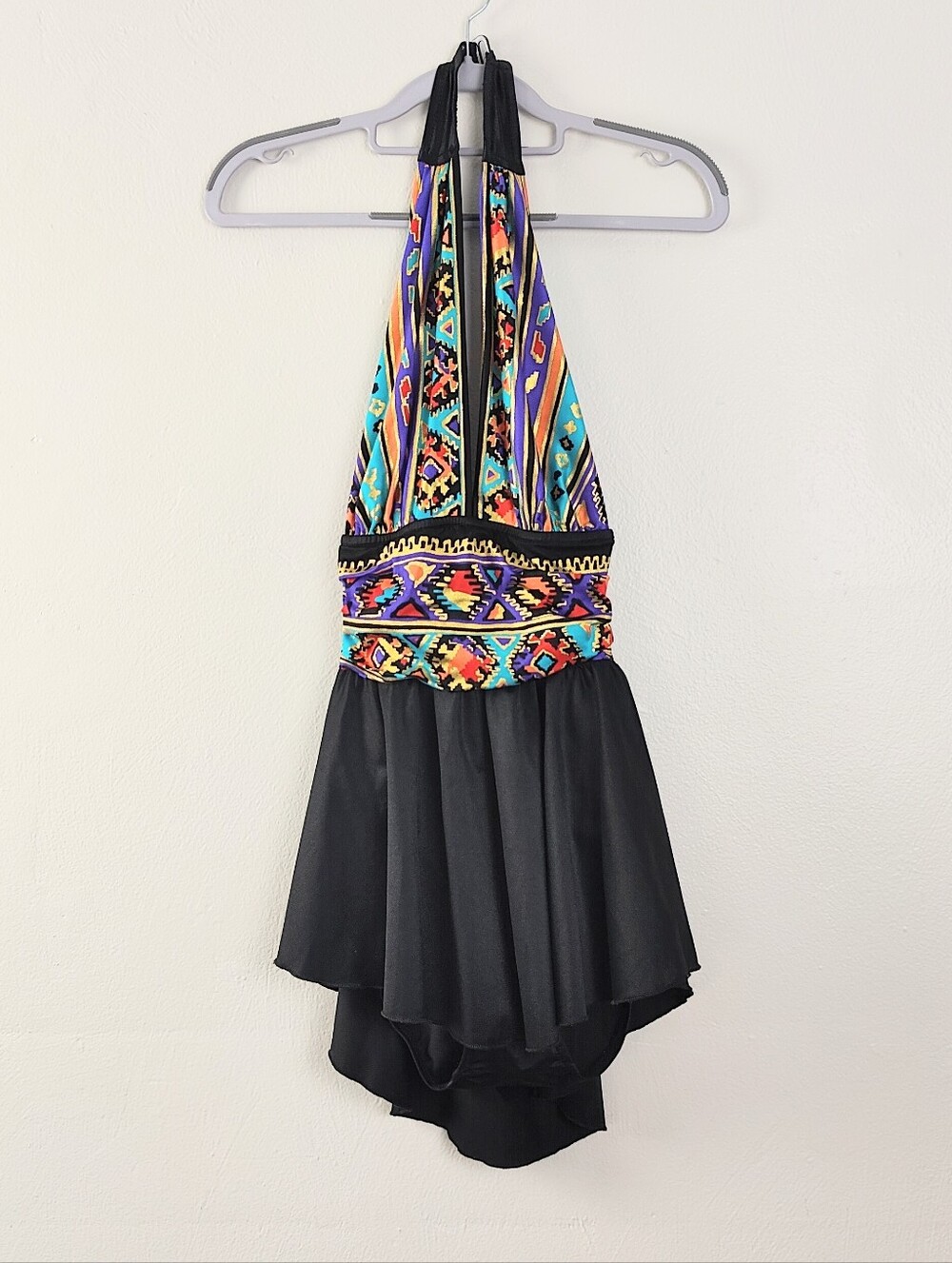 Vintage Catalina One Piece Bathing Suit Size 12 Swimdress Swimsuit Skirt Halter